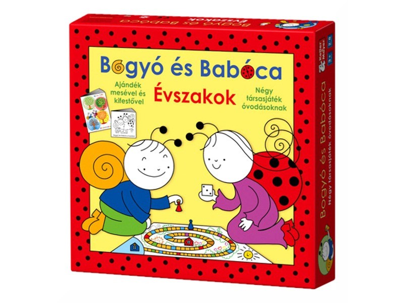 Bogyó és Babóca Évszakok társasjáték – doboz és játéktábla