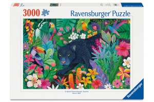 Puzzle 3000 db – Párduc a virágzó dzsungelben