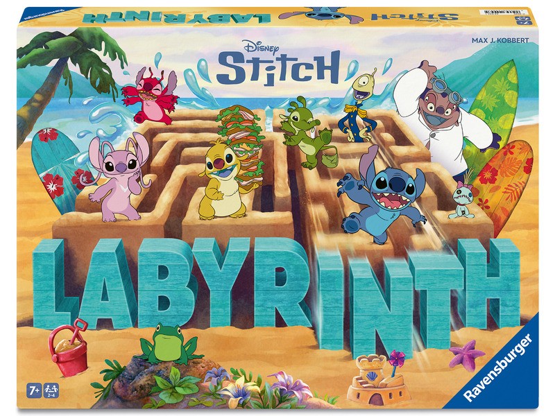 Labirintus Stitch társasjáték - doboz és bábuk