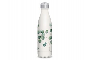 Duplafalú fémkulacs 600 ml – Botanic Leaf mintás