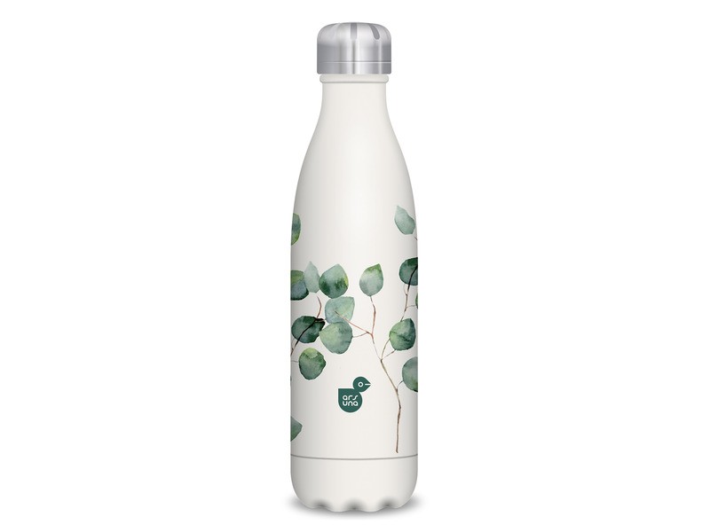 Duplafalú fémkulacs 600 ml – Botanic Leaf mintás