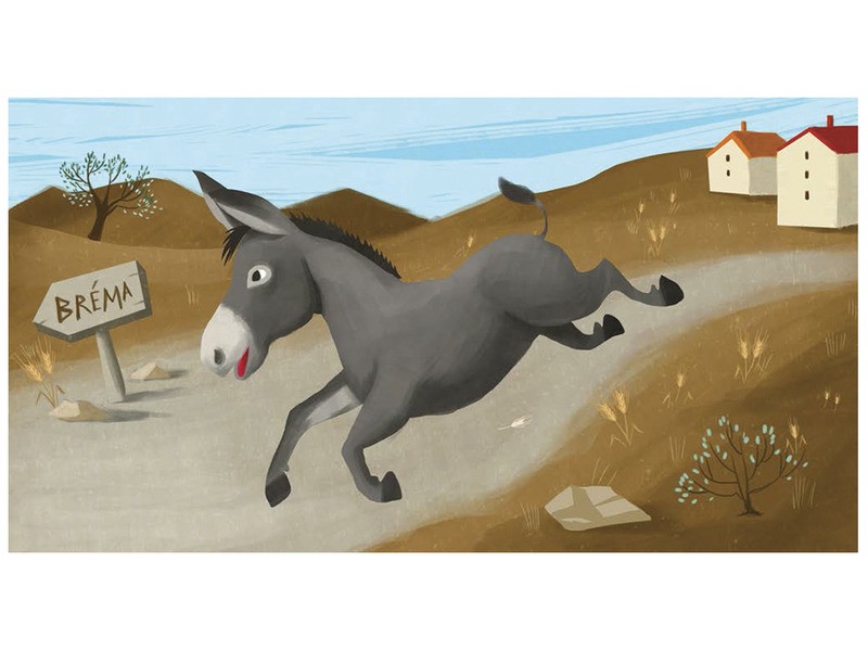 Diafilm: A brémai muzsikusok — Horváth Ildi illusztráció