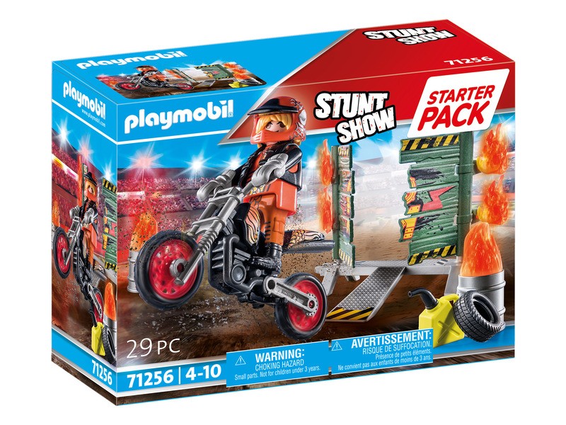 Playmobil kaszkadőr motorral és tüzes karikával