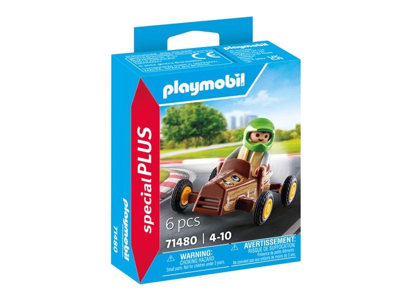 Playmobil kisfiú gokarttal figura és gokart