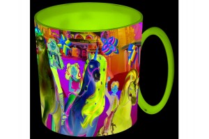 Műanyag Unikornis Akadémia bögre, színes minta