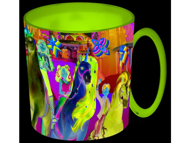 Műanyag Unikornis Akadémia bögre, színes minta