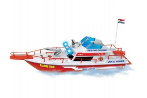 Tűzoltósági elemes motorcsónak - 45 cm