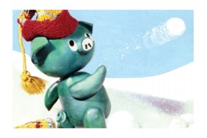 Mazsola és a hóember - diafilm borító (Bródy Vera)