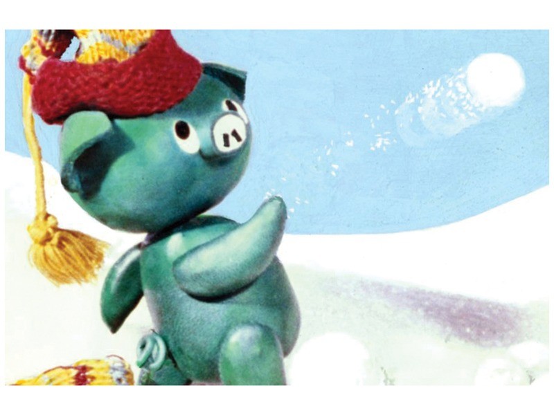 Mazsola és a hóember - diafilm borító (Bródy Vera)