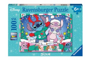 Puzzle 100 db – Stitch karácsonya, karácsonyi kép