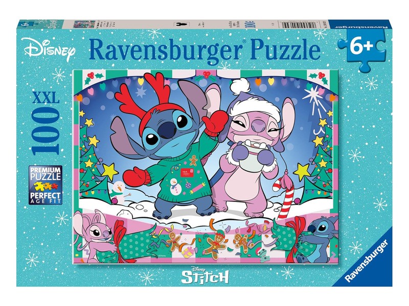 Puzzle 100 db – Stitch karácsonya, karácsonyi kép