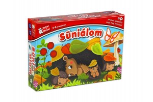 Süniálom társasjáték doboz Pásztohy Panka grafikával