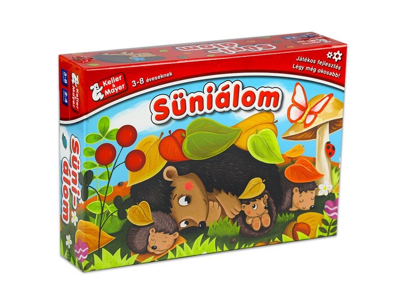 Süniálom társasjáték doboz Pásztohy Panka grafikával
