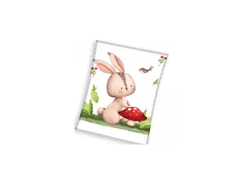 Nyuszi mintás puha pléd 110x140 cm