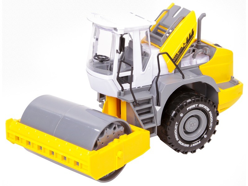 Sárga úthenger autó - építkezési játék, 29×14×16 cm