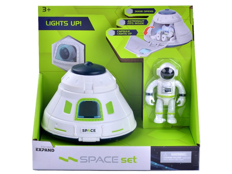 Űrhajó visszatérő kabin és űrhajós figura