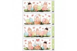 Húsvéti nyuszi ablakmatrica, 22x60 cm