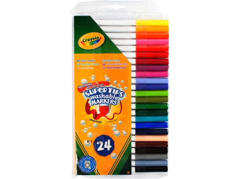 Crayola 24 db vékony filctoll készlet - színes tollak