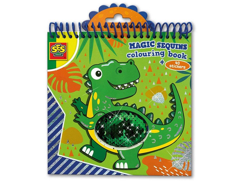 SES Varázslatos színező - zöld dínó, 40 matrica