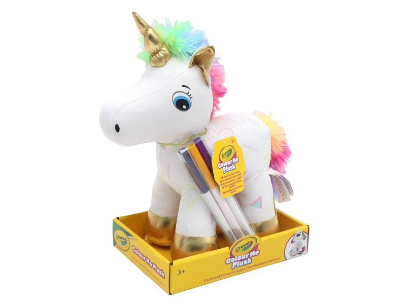 Crayola kiszínezhető plüss unikornis, 3 kimosható filctollal