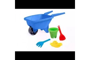 Wader kék talicska homokozó készlettel