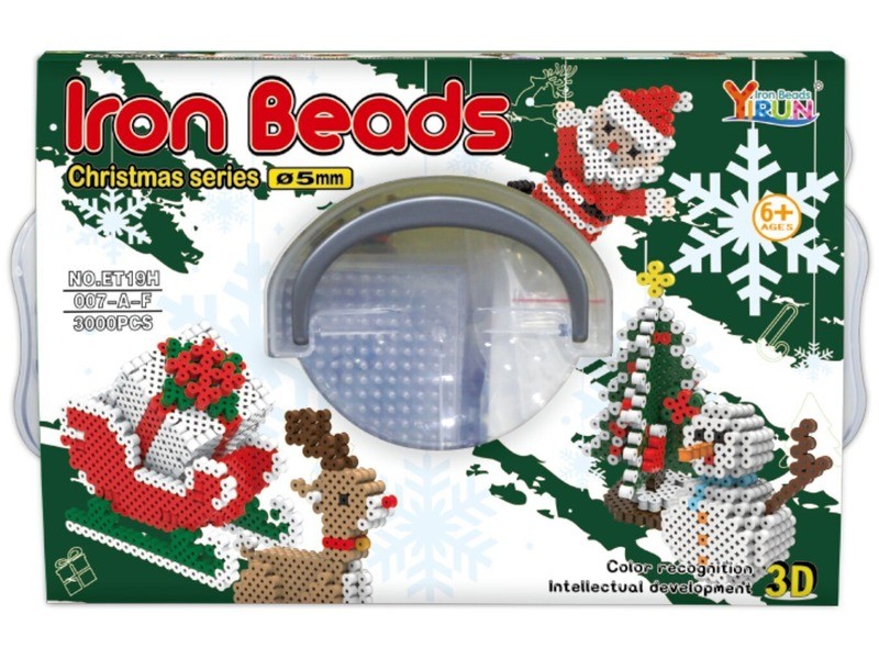 Karácsonyi vasalható gyöngy készlet — 3000 db, 5 mm