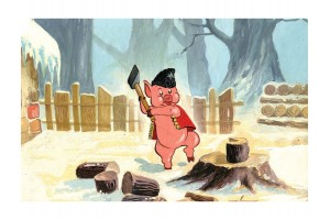 A kismalac meg a farkasok – illusztráció (diafilm)