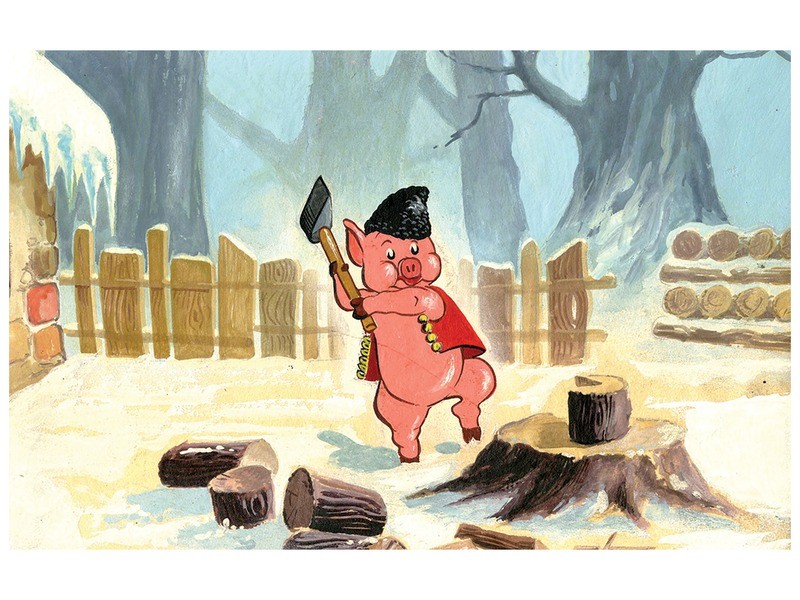 A kismalac meg a farkasok – illusztráció (diafilm)