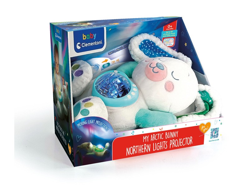 Baby Clementoni Északi fény projektor plüss nyuszi