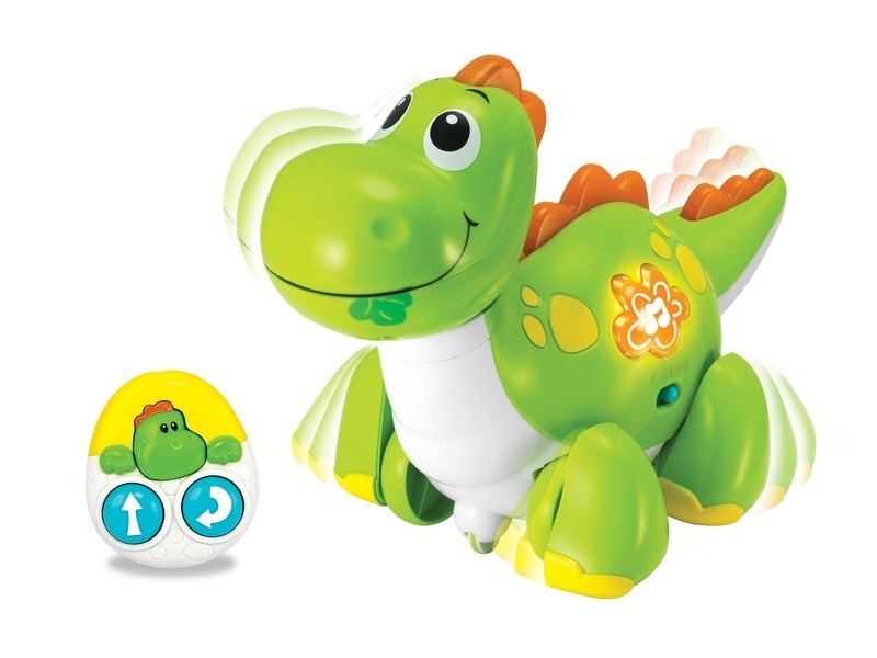 Első infrás távirányítós zenélő, világító zöld dínó