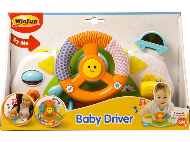 Zenélő világító műszerfal kormánnyal - babajáték