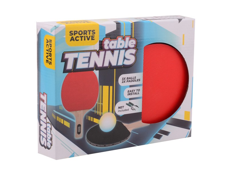 Pingpong szett: háló, 2 ütő, 3 labda