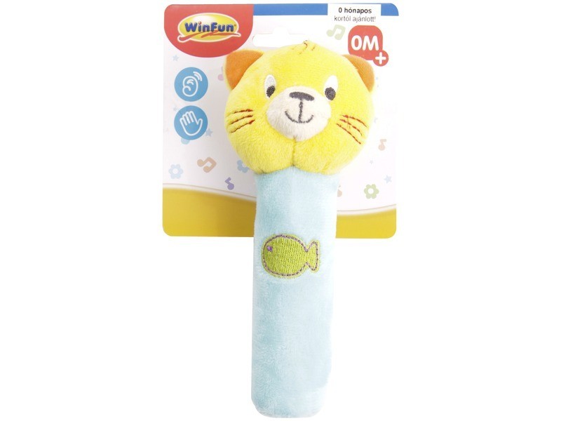 Állatos sípoló plüss csörgő (kb. 10 cm)