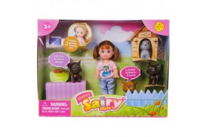 Sairy baba cicákkal (10 cm) - 4 macskával