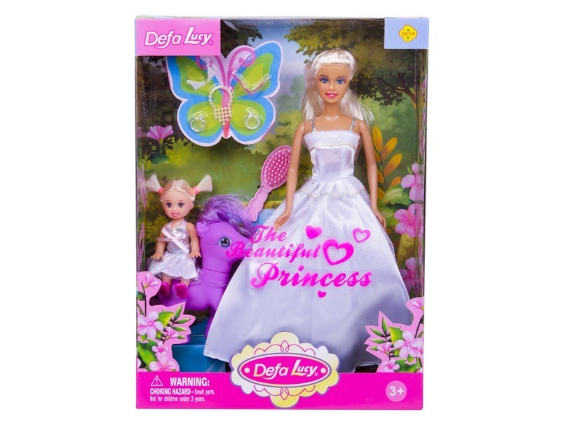 Defa Lucy hercegnő baba kislánnyal és pónival