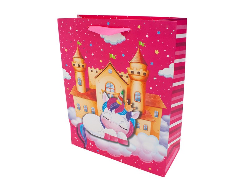 Papírtasak unikornis 40x56 cm - mintás ajándéktasak