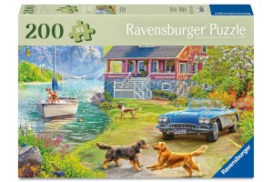 Puzzle 200 db - Nyári tóparti házikó