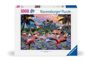 1000 db puzzle – rózsaszín flamingók