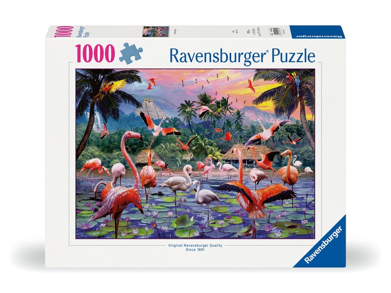 1000 db puzzle – rózsaszín flamingók