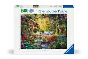 Puzzle 1500 db - Nyugodt tigrisek kép