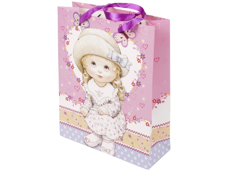 Lány mintás ajándéktáska 32x26 cm