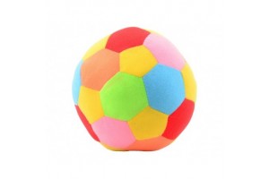 Puha plüss labda csörgővel, 18 cm - színes bébijáték
