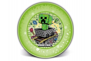 Műanyag Minecraft lapostányér – gyerek tányér