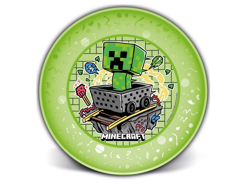 Műanyag Minecraft lapostányér – gyerek tányér