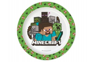 Minecraft mikrózható műanyag lapostányér