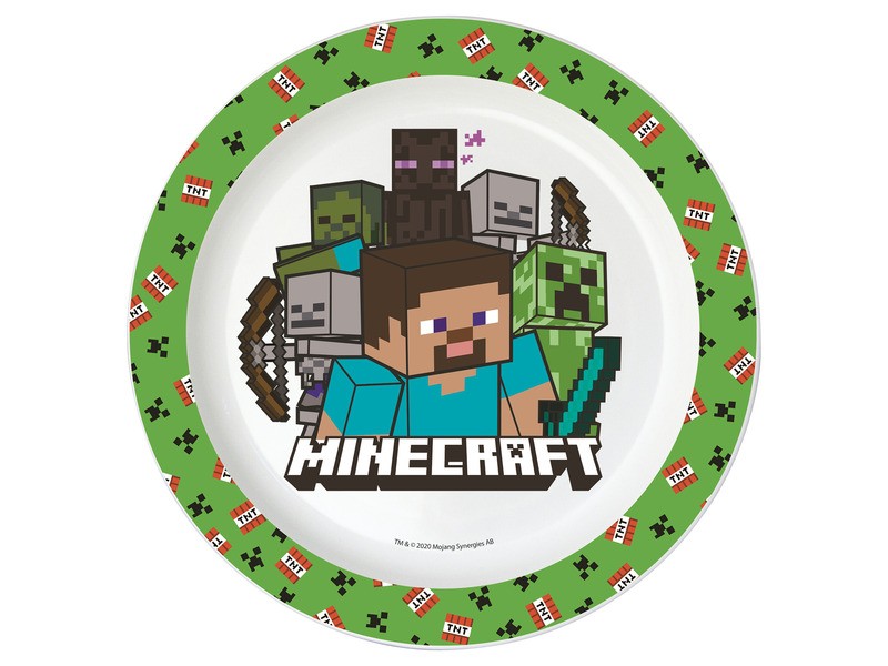 Minecraft mikrózható műanyag lapostányér
