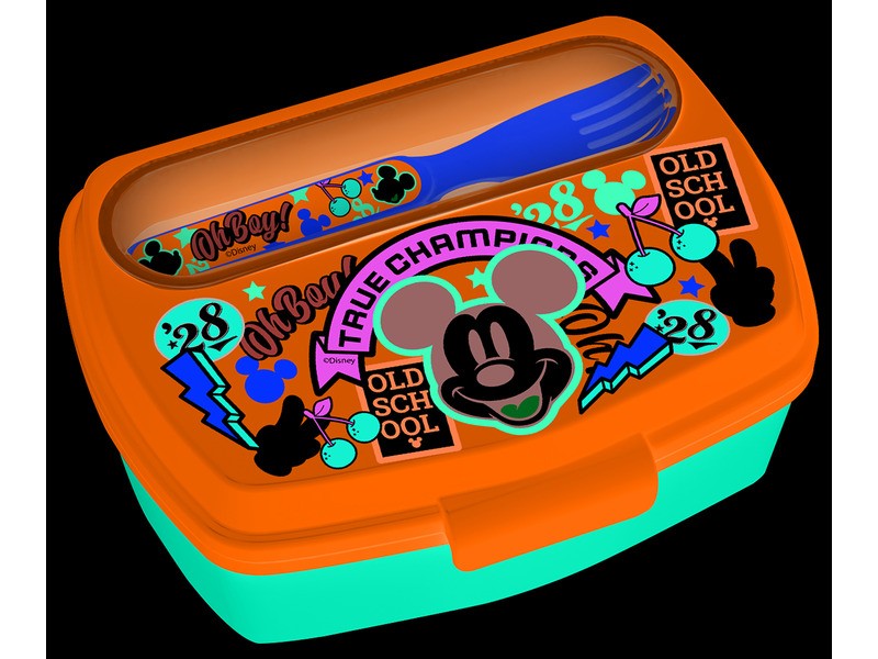 Mickey műanyag szendvicstartó kanál és villa