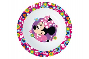Műanyag Minnie mélytányér – gyerekeknek, vidám minta