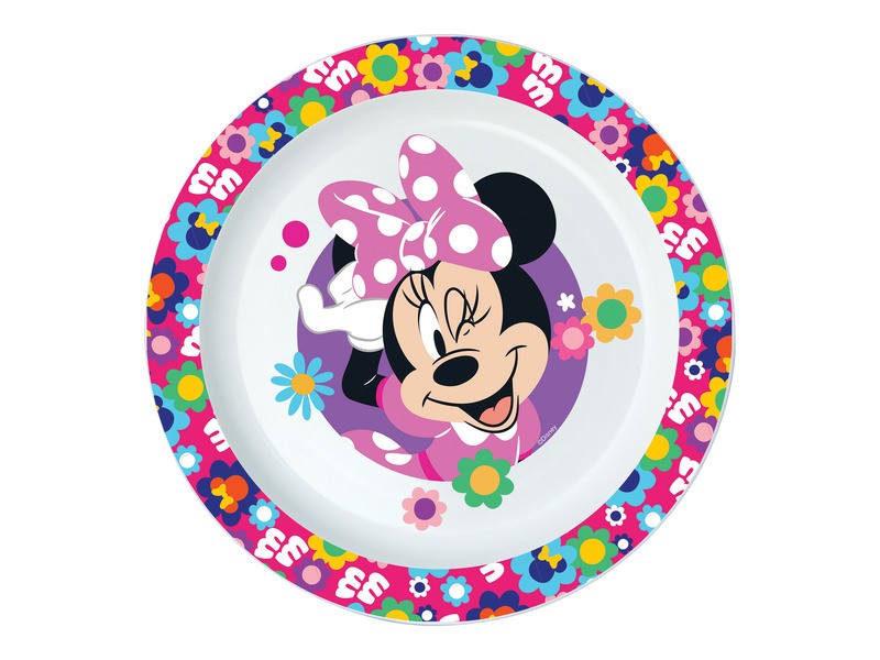 Minnie mintás műanyag lapos tányér