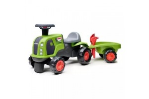 Falk Baby Claas traktor utánfutóval, világoszöld